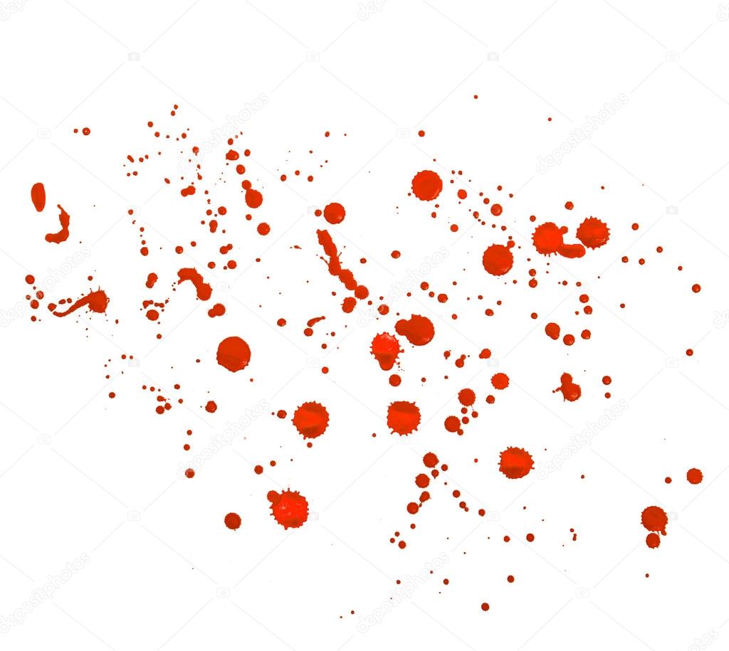 water color stains and drops isolated on white