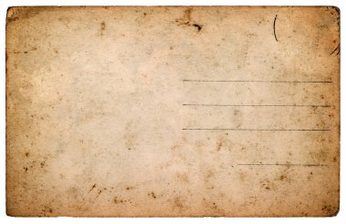 eski bir kartpostal. yaşlı boş kağıt levha üzerine beyaz izole