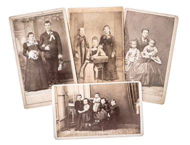 Vintage aile ve düğün fotoğrafları yaklaşık 1880-1900