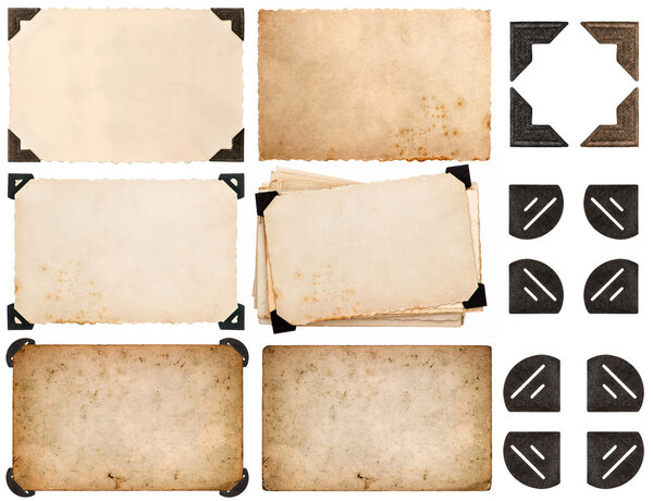 фотоуголок, старая фотокарточка, старая бумага изолирована на белом
