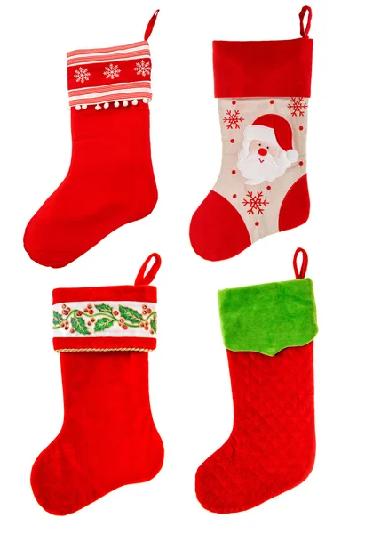 Karácsonyi harisnya. piros zokni a Mikulás. téli ünnepek s — Stock Fotó