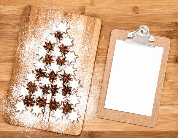 Christmas cookie kanel stjärnor och anslagstavla — Stockfoto
