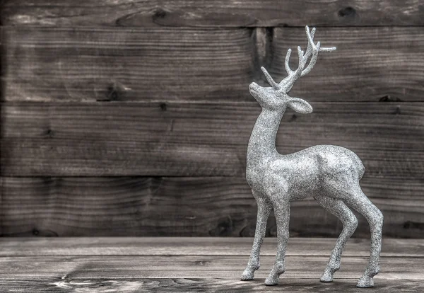 Christmas deer. Deecoration on wooden background — Stock Photo, Image