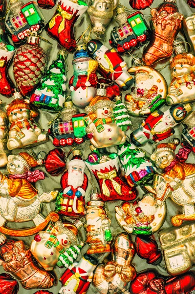 Yılbaşı ağacı süsleri baubles, oyuncak ve süsler. Retro st