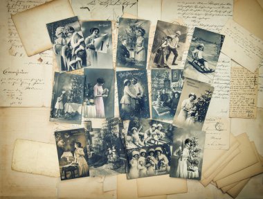 Vintage Noel tatil kartpostal. retro tarzı tonda