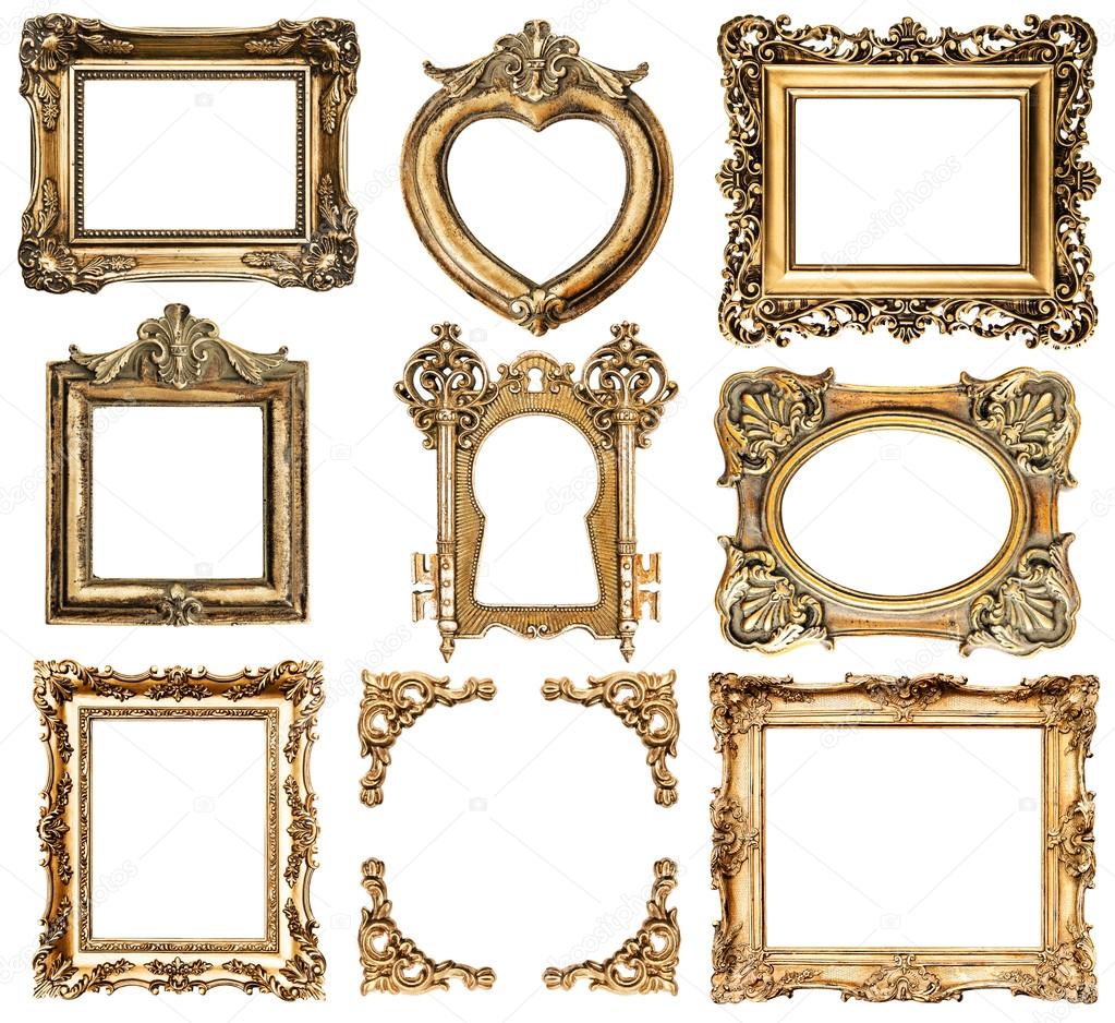 Golden frames. baroque style antique objects Stock Photo by ...
