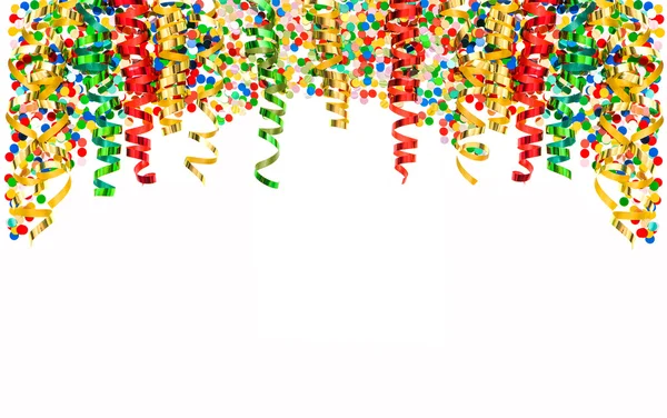 Streamer and confetti. carnival party decoration — Stock Photo, Image