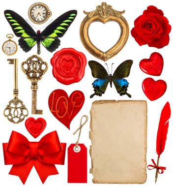 Sevgililer günü scrapbooking. Kırmızı Kalpler, fotoğraf çerçevesi, kağıt