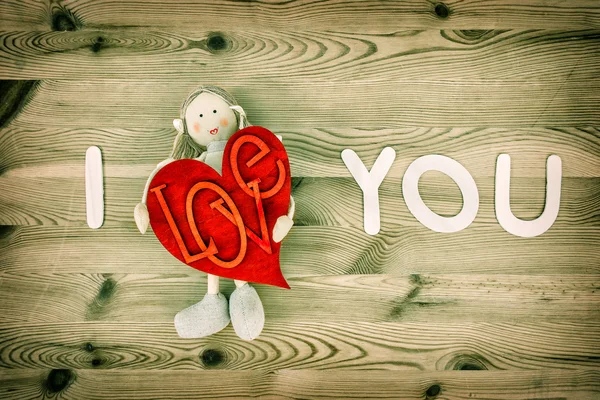 Handmade Valentines Day decoration. I Love You — Stock Photo, Image