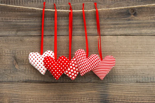 Lovely Valentines Day Decoration Red Hearts — Stock Photo, Image