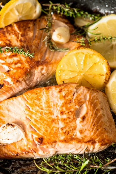 Gegrillter Lachs — Stockfoto