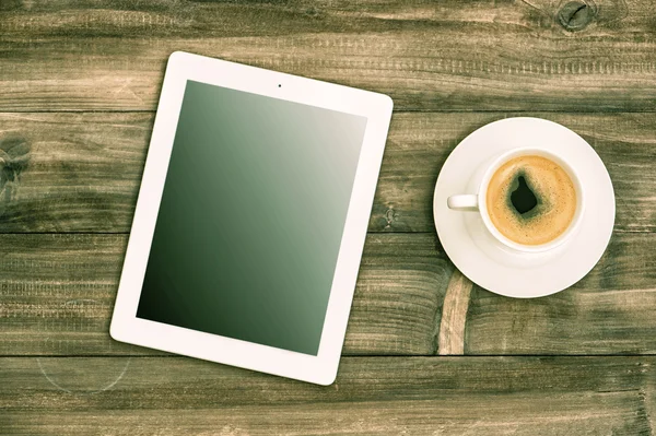 Tablet PC e café — Fotografia de Stock