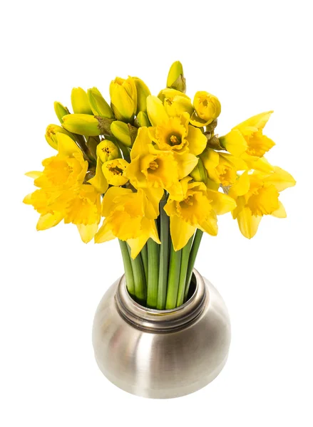 Jarní Narcis kytice ve váze — Stock fotografie