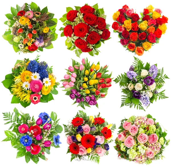 Bouquets of colorful flowers