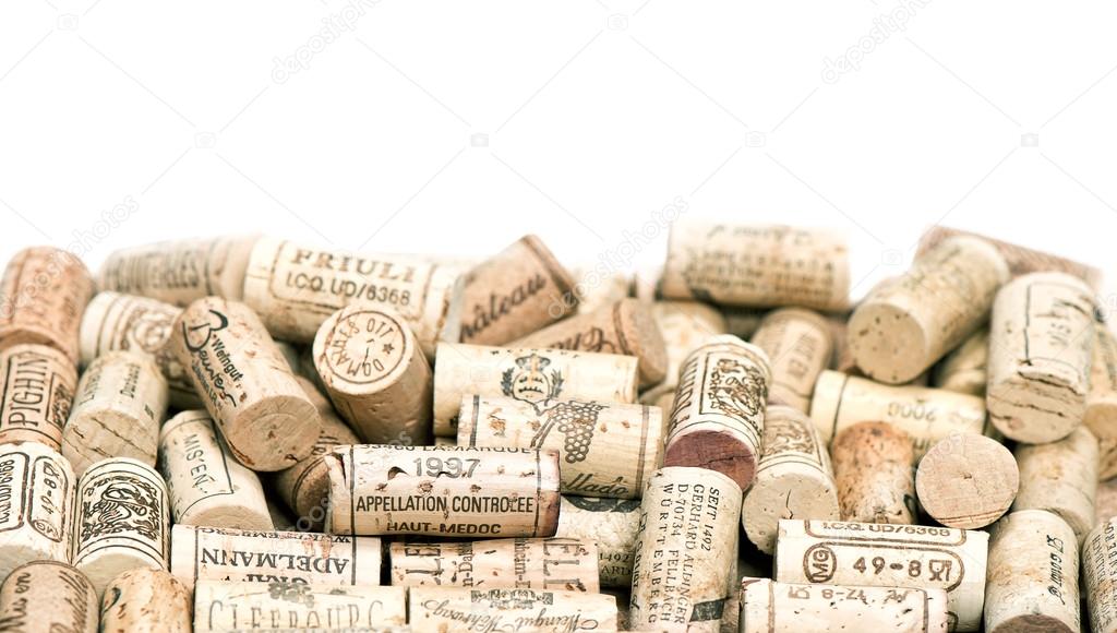 Variation of used wine corks