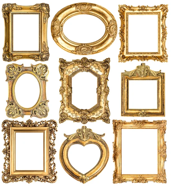 Golden frames. Baroque style antique objects — Stock Photo, Image