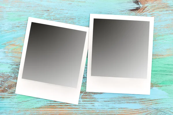 Retro style photo frames. Scratched table texture — Stok fotoğraf