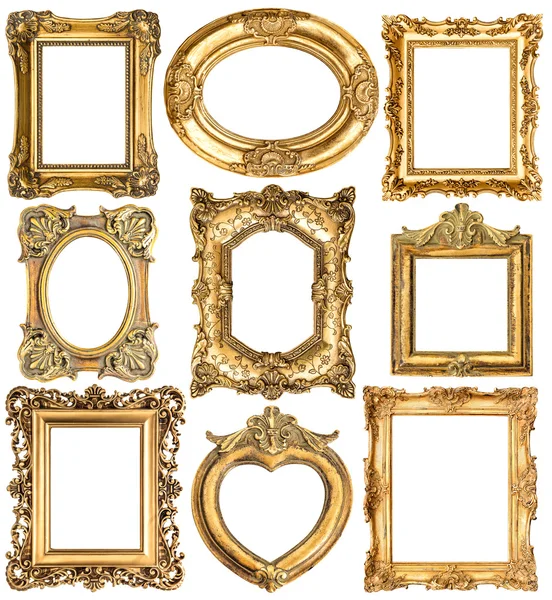 Golden frames. Baroque style antique objects Stock Image