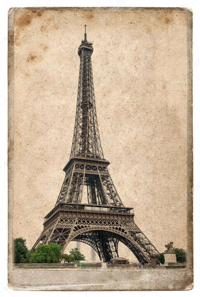 Vintage Style Postcard Concept With Eiffel Tower Paris Stock Photo By C Liligraphie 7784