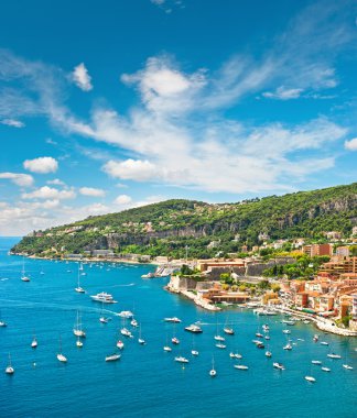 Summer holidays background with blue sky and sea