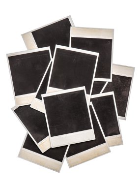 Old instant photo frames isolated on background