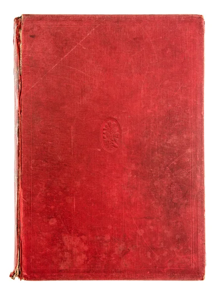 孤立在白色背景上的老式红纺织书的封面 — 图库照片