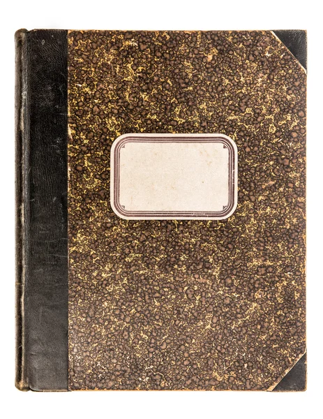 Capa de livro de couro vintage isolada no fundo branco — Fotografia de Stock