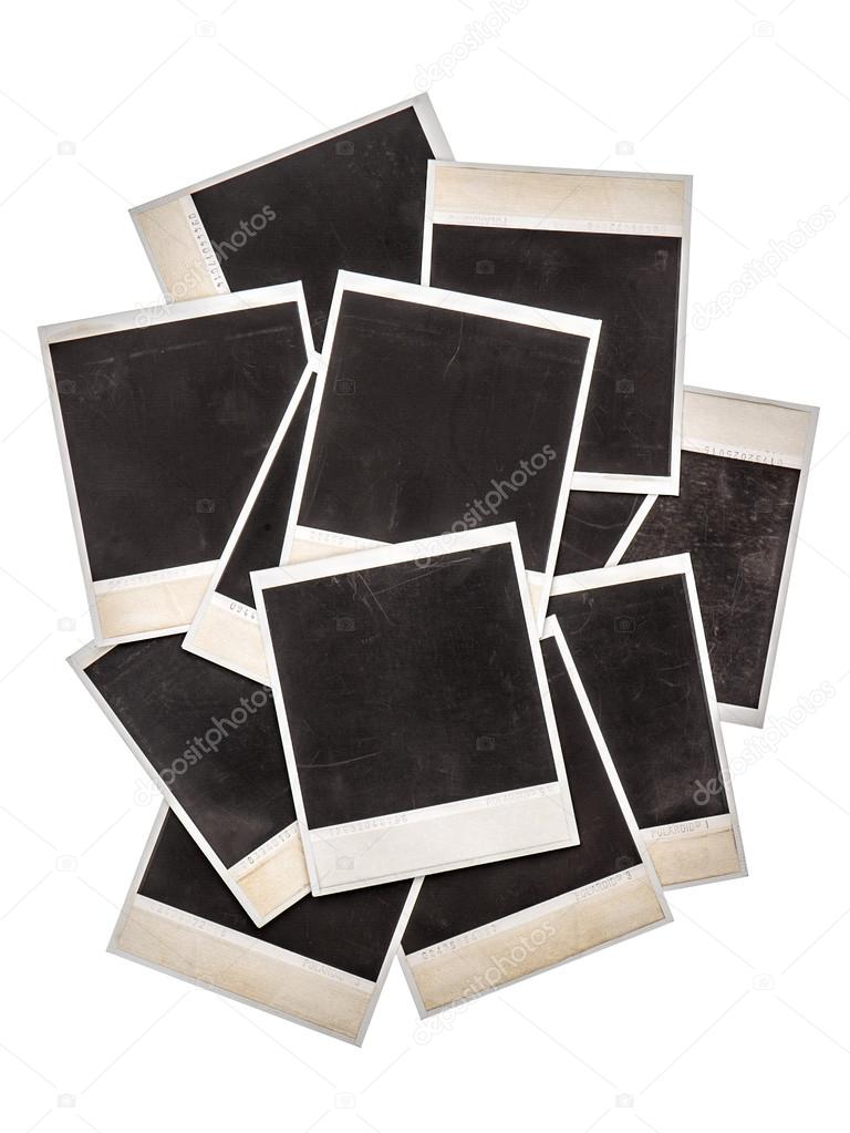 Old instant photo frames isolated on background