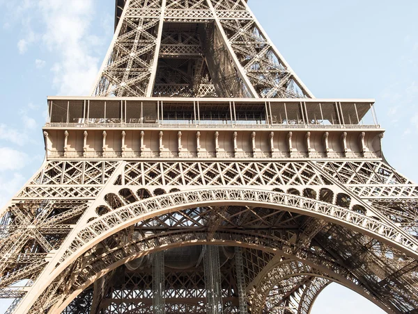 Eiffel Tower in Paris France. Detail of iron construction — Stock Photo, Image