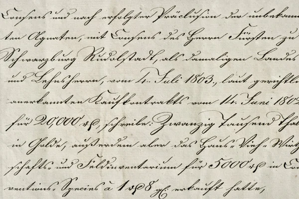 Античный каллиграфический почерк. Старая чернильная рукопись. Бумага назад — стоковое фото