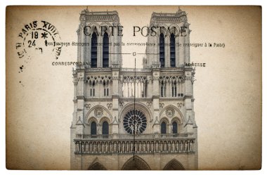 Paris Fransız kartpostal landmark Notre Dame ile
