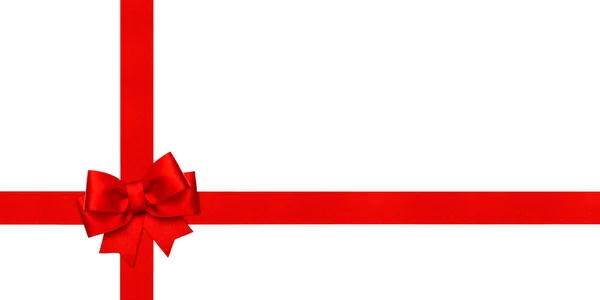 Red ribbon bow. Holidays background. Gift card concept — Φωτογραφία Αρχείου