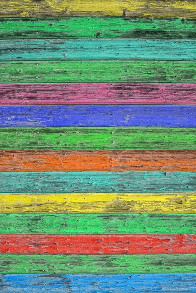 Kleurrijke houten tegels. Gekleurde houten achtergrond. Shabby chic tekst — Stockfoto