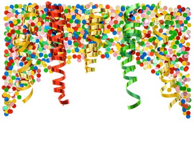 Parti dekorasyon. Konfeti ve renkli flama