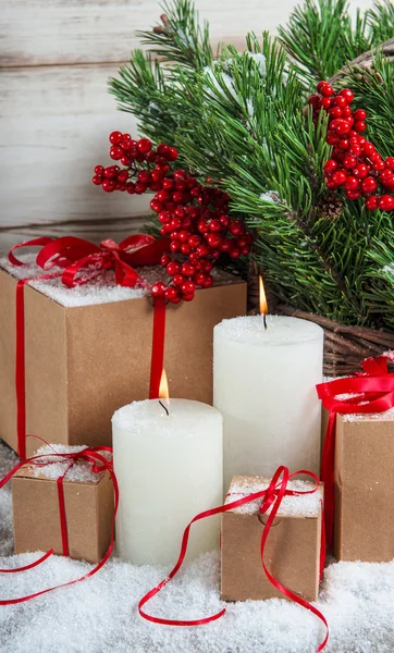 Decoración de Navidad con velas —  Fotos de Stock