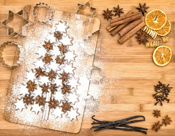 Christmas cookies cinnamon stars spices vanilla cinnamon — Zdjęcie stockowe