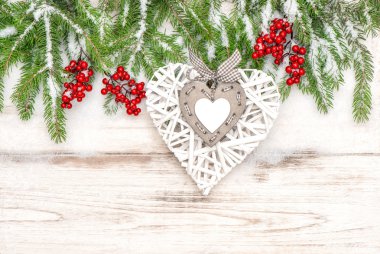 Noel dekorasyon parlak ahşap zemin üzerine