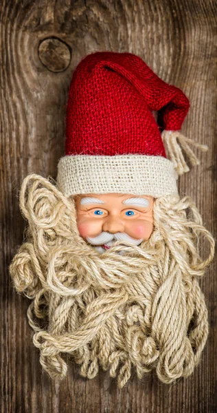 Vintage Santa Claus toy. Nostalgic Christmas background — Stockfoto