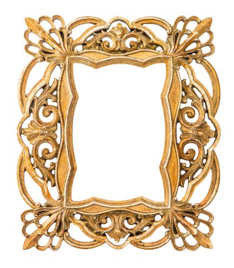 Golden picture frame. Vintage art object