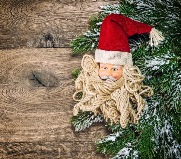 Christmas decoration Santa Claus with red hat. Vintage style vig — 스톡 사진