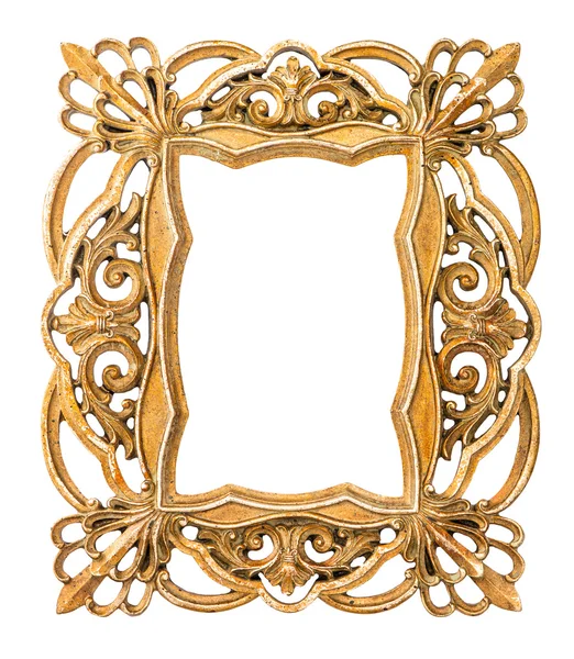 Golden picture frame. Vintage art object — Stock Photo, Image