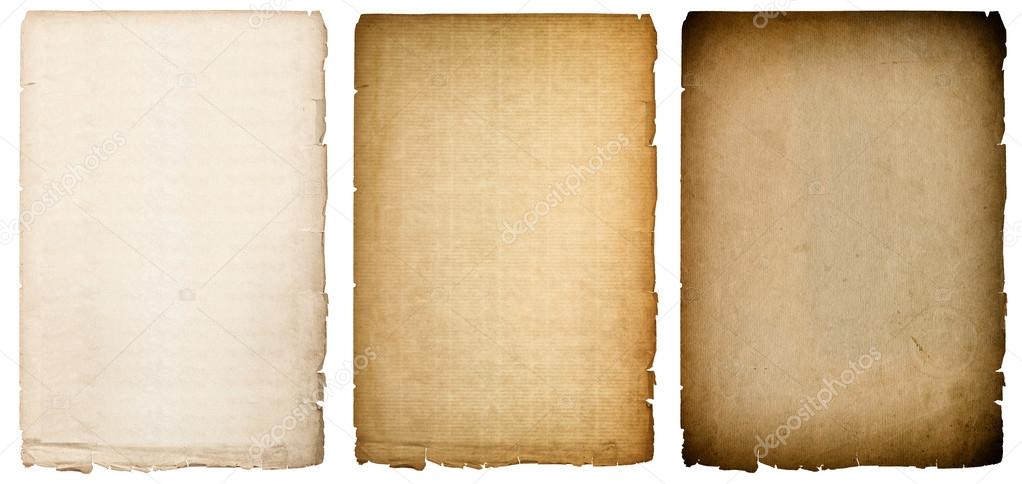 Old paper sheets texture with dark edges. Vintage background