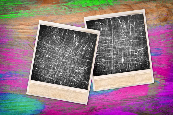 Old instant photo frames with film scratches. Vintage style — Stock Photo, Image