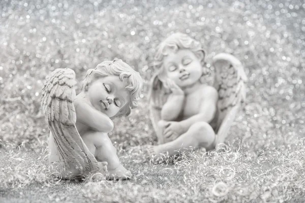 Sleeping guardian angels Christmas decoration — Stock Photo, Image