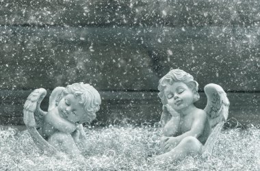 Uyuyan koruyucu melekler Noel dekorasyon