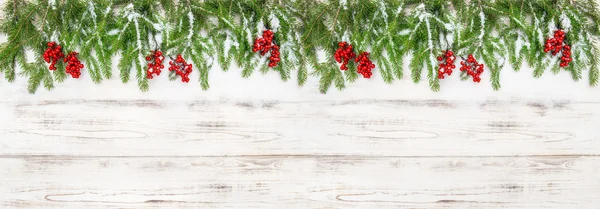 Branches d'arbre de Noël avec des baies rouges — Photo