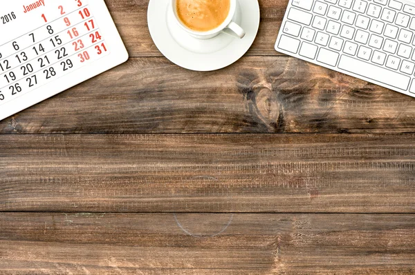 Keyboard and coffee — Stock Photo, Image