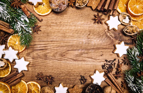 Christmas decorations, cookies spices — Stock Photo, Image