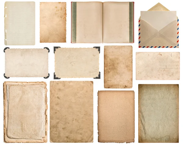 Papel, livro, envelope, papelão, foto moldura canto — Fotografia de Stock