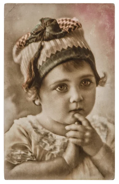 Cute baby. Vintage picture — Stock Photo, Image